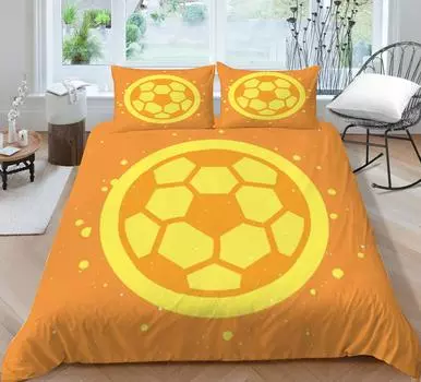 3D Футбол Печать Постельное белье Костюм Одеяло Пододеяльник Наволочка Моющиеся Дышащие стеганые покрывала Покрывало Постельное белье Набор микрофибры Single 135x200cm