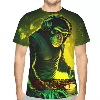 3D футболка для мужчин и женщин рок-музыка обезьяна графические футболки-крутой дизайн графические футболки с коротким рукавом S белый