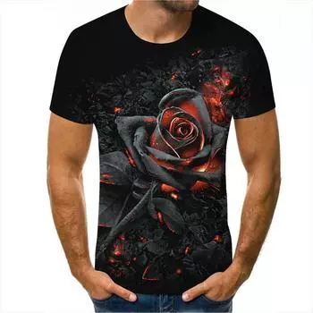3D футболка мужские футболки с 3D принтом модные футболки с круглым вырезом одежда мужские повседневные футболки с короткими рукавами летний топ S