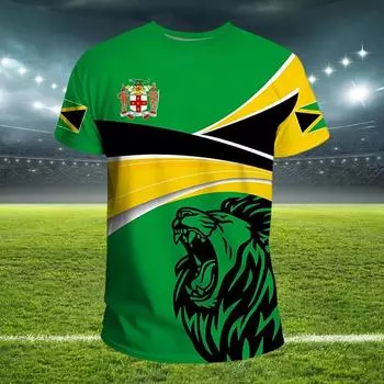 3D футболка с флагом Ямайки для мужчин, футболки с национальной эмблемой, футболки, одежда футбольной команды 3XL