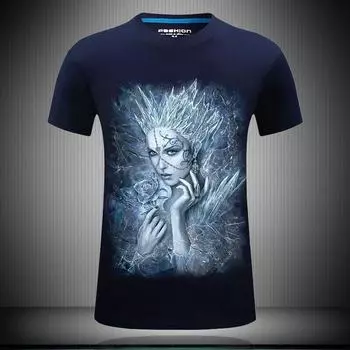 3D футболка трехмерная крутая властная одежда волка мужская лев повседневная модная футболка с короткими рукавами и круглым вырезом S