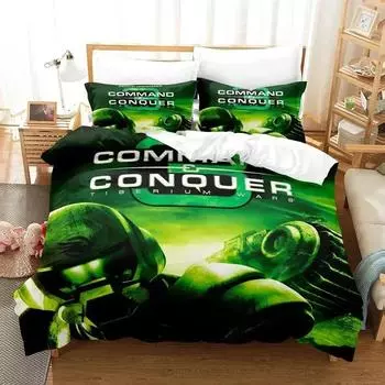 3D Game Command And Conque Bedding Set Duvet Cover Bed Set Quilt Cover Pillowcase Comforter king Queen Size Boys Adult 70x133cm 2pcs