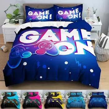 3D Game Console Pattern Bedding Sets Neon Contrast Color Handle Printing Duvet Cover Comforter Bedding Sets Quilt Covers 70x133cm 2pcs