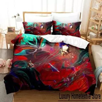 3D Game Teamfight Tactics Bedding Set Single Twin Full Queen King Size Bed Set Adult Kid Bedroom Duvetcover Sets Home Textiles EU Single 135x200cm