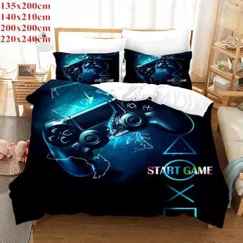 3D геймпад, комплект постельного белья на заказ, детский пододеяльник для мальчиков и подростков с видеоиграми для молодежи, новый игровой контроллер, покрывало AU Single 135x200cm