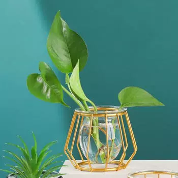 3D геометрическая настольная ваза для цветов, стеклянный дисплей с держателем воздуха для террариума Style01