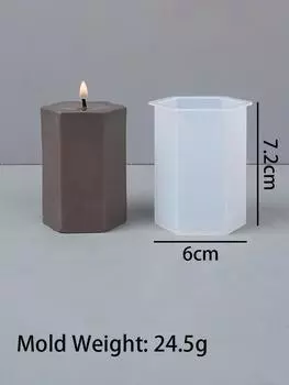 3D геометрическая силиконовая форма для свечей, новая текстура, цилиндрическая форма для ароматизированного мыла, квадратная колонна, шестиугольная цилиндрическая форма для домашнего декора