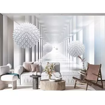 3D геометрические обои в индустриальном стиле Большие белые настенные фрески Гостиная Спальня Столовая Домашний декор Фреска 200 cm(W) x 140 cm(H)