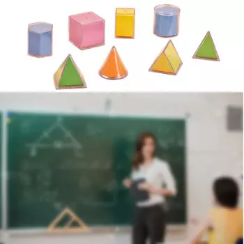 3D геометрические тела Ранняя математика Манипулятивные обучающие игрушки Формы Блоки для мальчиков и девочек 8 pieces