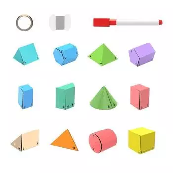 3D Geometry Learning Book with Pull-String Design Geometric Shape Models for Beginners Geometry Interactive Educational Tool for Spatial Imagination Sets