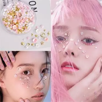 3D глаза, макияж для лица, самоклеящиеся, красота, жемчуг, бабочка, цветок, драгоценность, наклейки, фестиваль, татуировка, боди-арт, украшения для ногтей, бриллианты