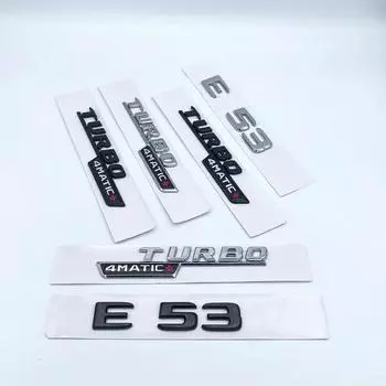 3D глянцевые черные буквы E53 TURBO 4matic ABS эмблема для Mercedes Benz AMG автомобильное крыло багажника W212 W213 наклейка E53 матовый черный