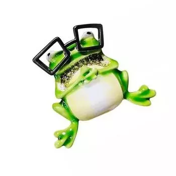 3D Глянцевый Эмалевый Пин Лягушка Милые Животные Украшения Эффект Капли Масла Брошь Животное Для Повседневной Одежды Вечеринок Подарки Коллекция
