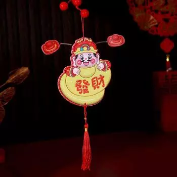 3D God of Wealth Fridge Stickers Self-adhesive Cartoon Shaking Head God Pendant Chinese Style Spring Festival Magnet