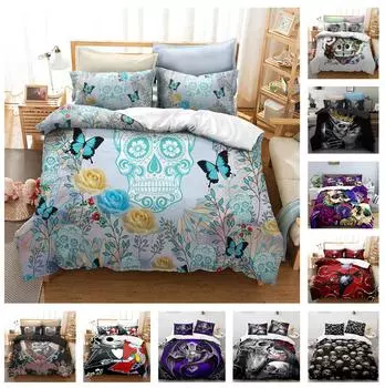 3D голова черепа серия домашний комплект постельного белья ужас узор пододеяльник наволочка 2/3 Хэллоуин украшение дома Baby 100x135cm