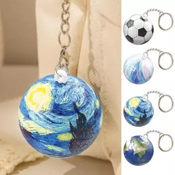 3D головоломка, картина маслом, брелок «Земля», футбольный, баскетбольный мяч, шар, сферическая головоломка, брелок для ключей, украшение для рюкзака и сумки G
