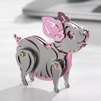 3D головоломка мультфильм свинья металлическая модель строительные наборы для взрослых механические животные свинья зодиака DIY сборка игрушка детский подарок