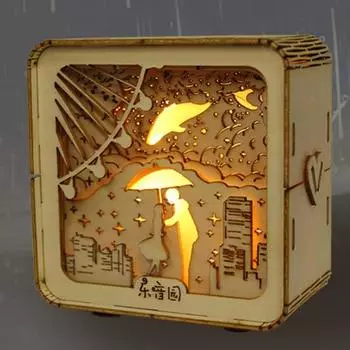 3D головоломка ночник с питанием от USB для детей и взрослых DIY деревянная головоломка конструктор игрушка резьба по дереву светодиодная лампа для дома спальня украшение рабочего стола G