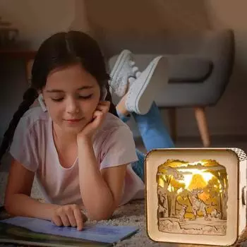 3D головоломка ночник USB перезаряжаемый дети взрослые DIY деревянная головоломка F