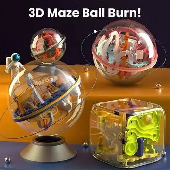 3D головоломка с шариком-лабиринтом, игрушка для детей, игра с препятствиями, лабиринт с мячом, 3D-лабиринт, головоломка Монтессори, баланс, поезд, игра на прохождение