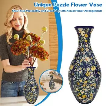 3D головоломка ваза DIY украшения для гостиной цветочная композиция украшение для дома детский подарок на день рождения игрушка One Size жёлтый