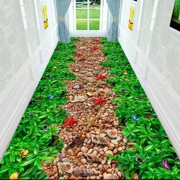 3D Гостиная Цветочный Напольный Коврик Ковер Спальня Полноразмерная Кровать Прикроватный Коврик Для Ползания Журнальный Столик Входная Дверь Коврик 50X80cm
