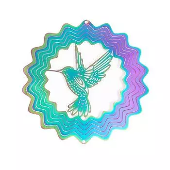 3D Градиентный Цвет Колокольчик Ветра Отпугиватель Птиц Подвеска Ветряной Спиннер Ловец Сад Двор Подвесной Декор 9