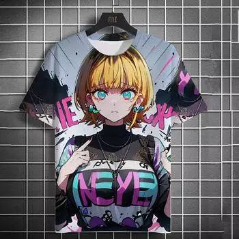 3D Граффити Искусство Плакат Стиль Принт Футболка Повседневные Мужские/Женские Футболки Детские Футболки с Персонажами Аниме Модный Уличный Топ С Коротким Рукавом S