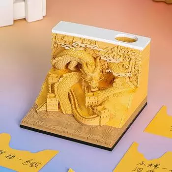 3D гравировка дракона лампа для заметок благословение удачи блокнот липкая лампа для заметок No Light