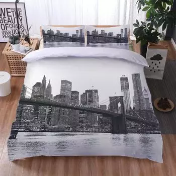 3D серый узор городских улиц пододеяльник комплект постельного белья милый узор кота полиэстер пододеяльник двуспальная кровать односпальная кровать размер для дома W90xL190cm