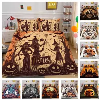 3D Хэллоуин домашний комплект постельного белья террористическая атмосфера украшение пододеяльник наволочка комплект AU/DE/EU/US полный размер мягкое украшение для спальни DE 100x135cm