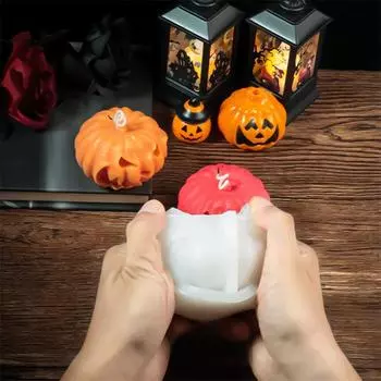 3D Хэллоуин Сладость или гадость тыквенная голова ароматическая свеча силиконовая форма гипс эпоксидная смола украшения формы