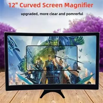 3D HD лупа 12 дюймов большой экран усилитель изогнутый экран мобильный телефон экран лупа смартфон видео усилитель держатель чёрный