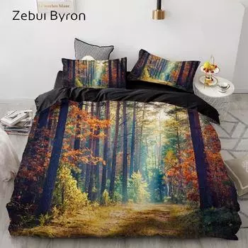 3D HD Print Bedding Set Custom/King/Europe/USA Queen,3PCS Duvet Cover Set,Quilt/Blanket Cover Set Bedclothes Autumn Drop Ship 135x200cm 3pcs