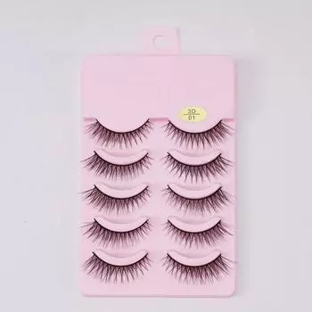 3D химические волокнистые ресницы Fairy Eyelashes - 5 рядов мягких, естественно выглядящих накладных ресниц