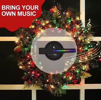 3D Holographic Advertising Lights LED Desktop Model With Audio Playback With Transparent Cover Holographic Fan Holiday Gifts Mini 3D Fan