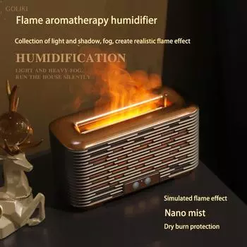 3D Home Flame Diffuser USB Perfume Mini Bedroom Flame Humidifier Difusor de Aroma Ultrasonic Umidificador de Ar Air Humidifier серебряный