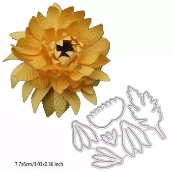 3d хризантема, цветок, лепесток, трафарет, металлический трафарет, сделай сам, скрапбукинг, альбом, тиснение бумажной карты, ремесло, художественная высечка, растение