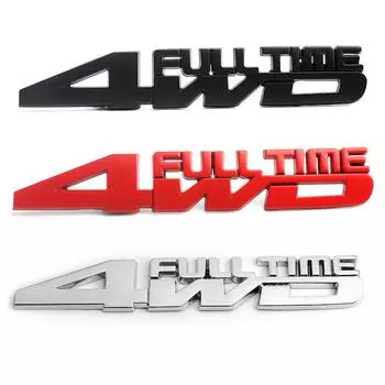 3D хромированные металлические автомобильные буквы для Wrangler Compass Toyota, полный рабочий день, 4WD наклейка, логотип, значок на багажник, эмблема на крыло, аксессуары чёрный