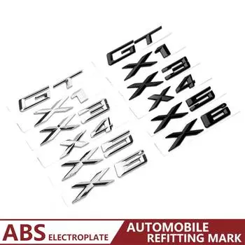 3D хромированный логотип, серебряная хвостовая буква, пластиковая эмблема, значок, наклейка, украшение для X1 X3 X5 X6 E83 F25 GT, автомобильные аксессуары, стиль X1 чёрный