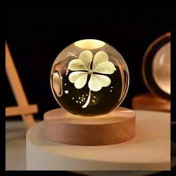 3D хрустальные светильники, светящийся планетарный галактический ночник, хрустальный шар, ночник, домашний декор, рождественский подарок WHITE