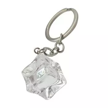 3D Ice Cube 3D геометрический ледяной брелок прозрачный ледяной куб акриловый кулон цинковый сплав подвески подарки 1pc