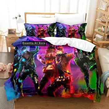 3D Игра Garena Free Fire Комплект постельного белья Пододеяльник Покрывало с наволочкой Двуспальная кровать Queen King Size для мальчиков и взрослых Домашний текстиль EU Single 90x200cm