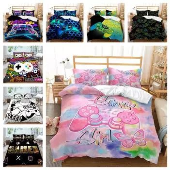 3D игровая консоль, комплект постельного белья, пуховое одеяло и наволочка, игровая ручка, мягкий домашний декор на молнии с принтом Baby 100x135cm