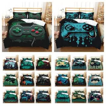 3D Игровая консоль Печать Постельное белье Комплект Чехол Одномерные покрывала Микрофибра Мультяшное Домашнее постельное белье UK Single 135x200cm