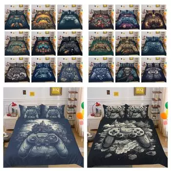 3D Игровая ручка Печать Пододеяльник Комплект Покрывала Королевского размера Мужчина Мальчик Роскошный Домашний Текстиль Мягкие Постельные Принадлежности Комплекты Чехлов UK Single 135x200cm