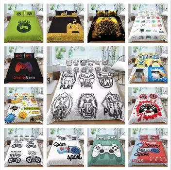 3D Игровая ручка Шаблон Роскошный домашний комплект постельных принадлежностей Полноразмерный пододеяльник и наволочка для мальчиков и мужчин Любители игр Комната Спальня Постельные принадлежности UK Single 135x200cm