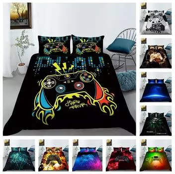 3D игровой контроллер, комплект постельного белья, пуховое одеяло и наволочка, 2/3 предмета, моющийся и быстросохнущий домашний декор Baby 100x135cm