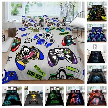3D игровой контроллер, комплект постельного белья, плеер, пододеяльник, 2/3 шт., комплект постельного белья для мальчика, AU140 * 210, полноразмерное мягкое украшение для спальни Baby 100x135cm