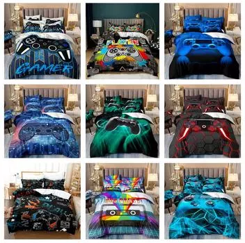 3D игровой контроллер, комплект постельного белья, плеер, пуховое одеяло и наволочка, 2/3 кусочка ткани из микрофибры, AU240 * 270, полноразмерное украшение для дома Baby 100x135cm